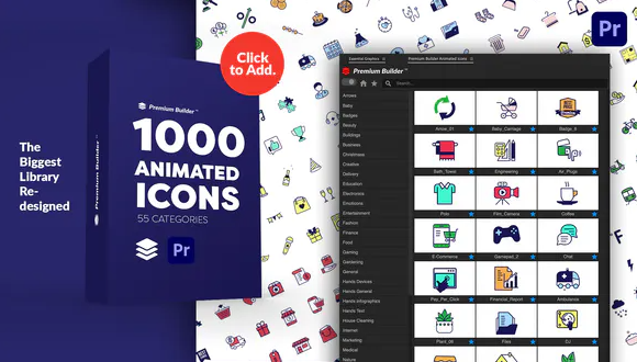 Videohive Premium Builder Animated Icons Premiere Pro Extension 