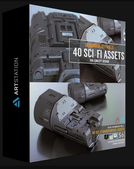 ArtStation Marketplace – 3D Kitbash Set Vol 2: 40 Sci-Fi Assets 