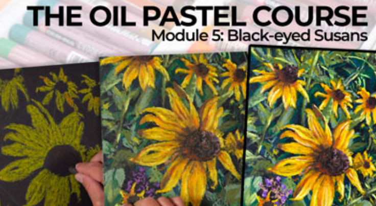 The Virtual Instructor - The Oil Pastel Course - Black-eyed Susans