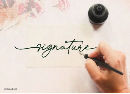 Dellima Signature Handwritten Font Free Download
