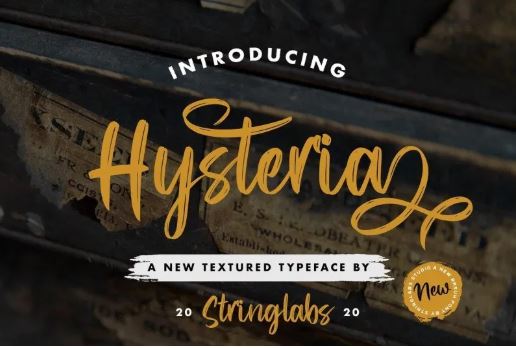 Hysteria Brush Script Font Free Download