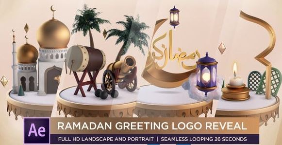 Videohive Ramadan Greeting Logo Reveal Free Download