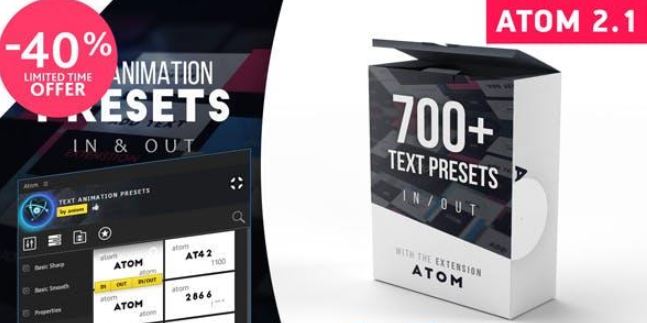 Videohive Text Presets Atom 2.1 Free Download (premium)