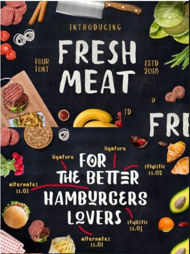 CM Fresh Meat 4 Font Pack + Bonus2631192 Free Download