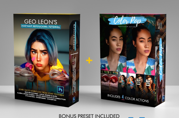 Geo’s Retouching Tutorial + Color Action pack Bundle with BONUS (Fixed)