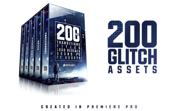 Videohive Ultimate Glitch Pack Transitions Titles Logo Reveals Sound FX 21635963 Free Download