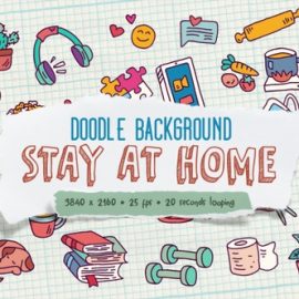 AFTER EFFECTSELEMENTSVIDEOHIVE Videohive Doodle Background and Frame – Stay At Home Free Download