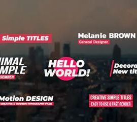Videohive Simple Titles After Effects 34773504
