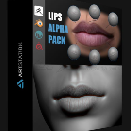 ARTSTATION – LIPS DETAIL ALPHA PACK (ZBRUSH, BLENDER, 3DCOAT, SUBSTANCE)  (Premium)