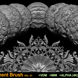 ArtStation – 150 Ornament Brushes and Alphas + 3D Models VOL 01 (Premium)