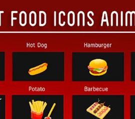 Videohive 8 Fast Food Icons Animation 18629935