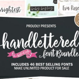 Handlettered Font Bundle – 46 Premium Fonts (Premium)