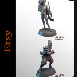 ETSY – VAE VICTIS MINIATURES – RONIN AND MUSKETEER 3D PRINT MODEL (Premium)