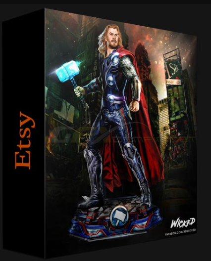ETSY – WICKED – THOR STATUE 3D PRINT MODEL