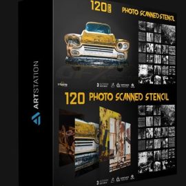 ARTSTATION – 120+ STENCIL LIBRARY | GRUNGE – FLAKES – WEATHERED WOOD & SCRATCHES + PAINTED WALLS | SERIES 01 (Premium)