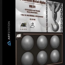 ARTSTATION – 30 METAL ALPHAS (SEAMLESS AND TILEABLE – VOL 01) (Premium)