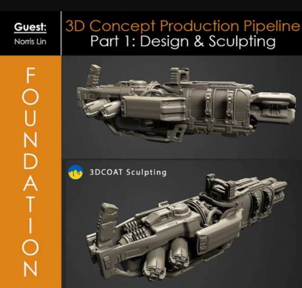 Foundation Patreon – 3D Concept Production Pipeline Part 1: Design & Sculpting with Norris Lin