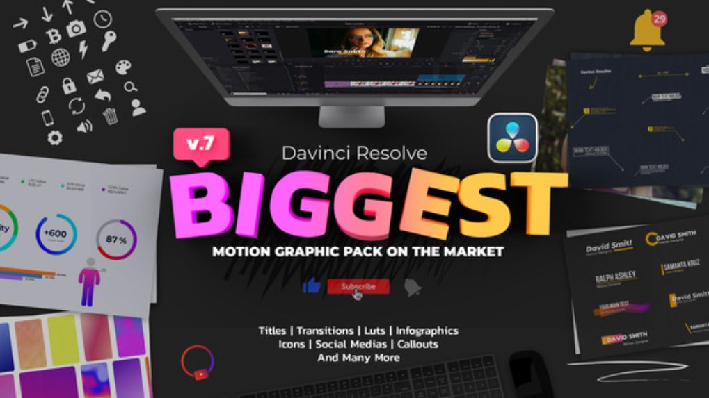 Videohive Graphics Pack for Davinci Resolve